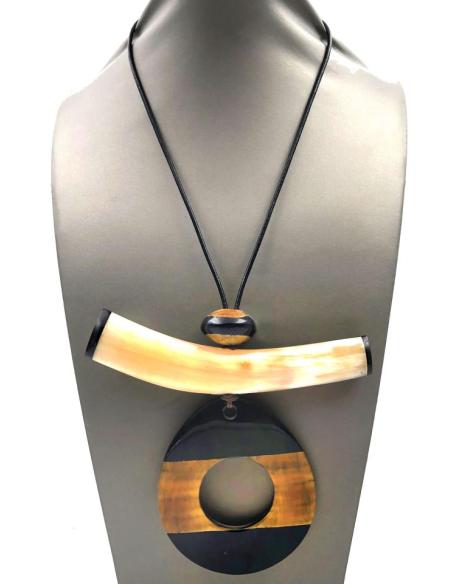 COLLARES ORIGINALES CON COLMILLO NATURAL DE BUFALO Y LAGRIMA