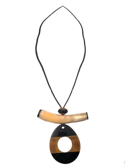 COLLARES ORIGINALES CON COLMILLO NATURAL DE BUFALO Y LAGRIMA