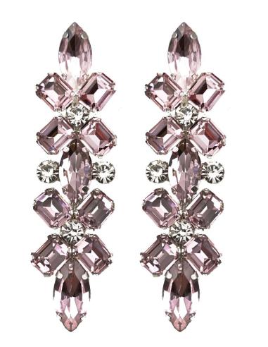 PENDIENTES DE FIESTA LARGOS ROSAS LOOK CHIC EN BODAS DE NOCHE