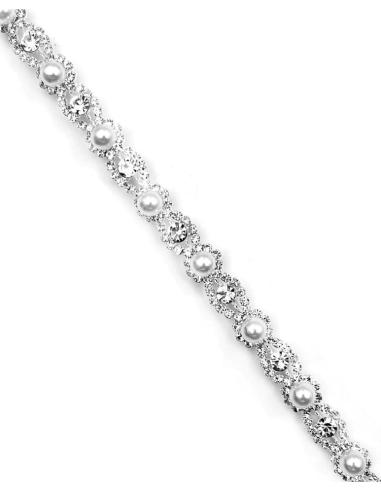 DIADEMAS PLATEADAS CON PERLAS Y CRISTAL BRILLO PARA BODAS