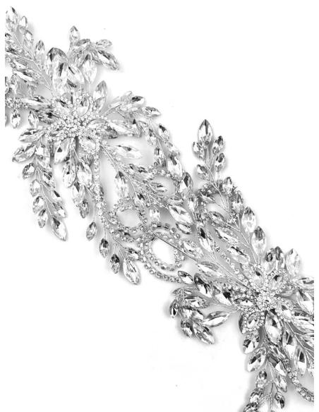 ESPECTACULAR TOCADO DE DIADEMA ADAPTABLE DE PEDRERIA HAND MADE