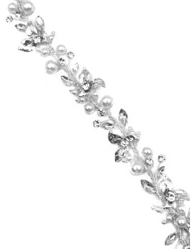 DIADEMAS PLATEADAS DE CRISTAL BRILLO Y PERLAS PARA BODAS
