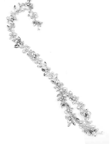 DIADEMAS PLATEADAS DE CRISTAL BRILLO Y PERLAS PARA BODAS