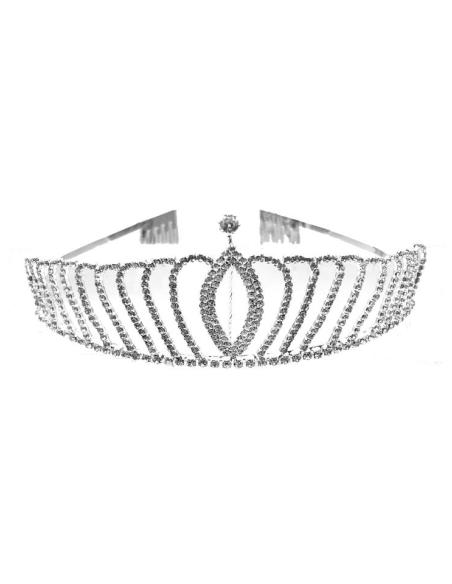 TOCADO DE TIARA DE PEDRERIA CORTE PRINCESA PARA BODAS