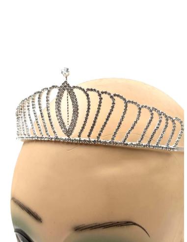 TOCADO DE TIARA DE PEDRERIA CORTE PRINCESA PARA BODAS