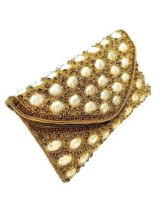 BOLSOS DE FIESTA DORADOS CON CONCHAS CARTERA JOYA ELEGANTE