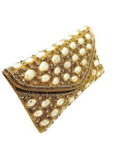BOLSOS DE FIESTA DORADOS CON CONCHAS CARTERA JOYA ELEGANTE