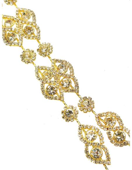 DIADEMAS DE FIESTA DORADAS CON PEDRERIA PARA BODAS