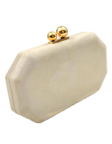 BOLSOS DE FIESTA BEIGE PARA BODAS DE DISEÑO OCTOGONAL