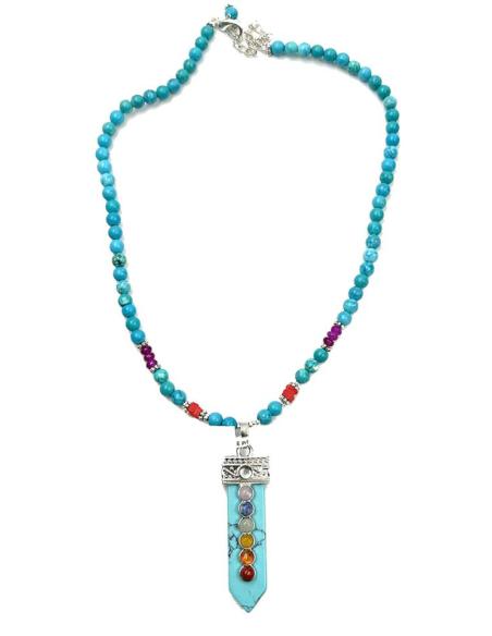 COLLARES TURQUESAS Y ORIGINAL COLMILLO DECORADO DE PIEDRA