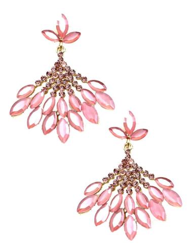 PENDIENTES ROSAS LARGOS DE FIESTA PARA UN LOOK ESPECTACULAR