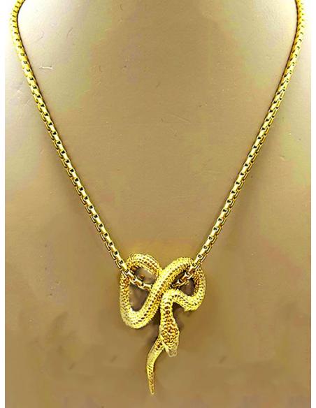 COLLARES DORADOS CON SERPIENTES DE INSPIRACION EGIPCIA