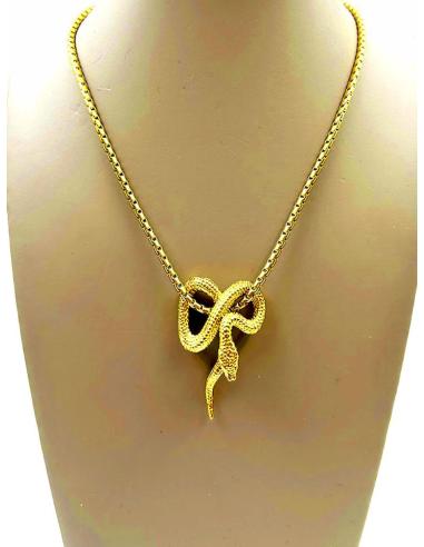 COLLARES DORADOS CON SERPIENTES DE INSPIRACION EGIPCIA