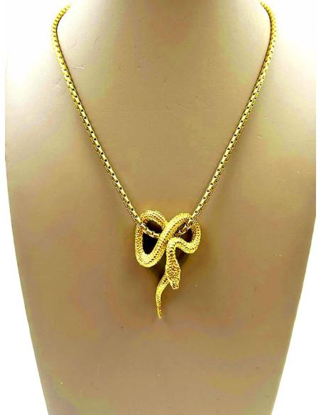 COLLARES DORADOS CON SERPIENTES DE INSPIRACION EGIPCIA
