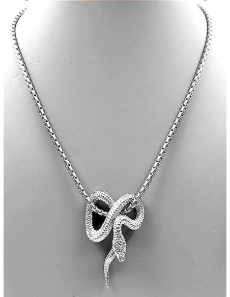 COLLARES PLATEADOS CON SERPIENTES DE INSPIRACION EGIPCIA