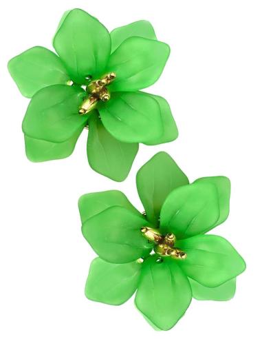PENDIENTES VERDES CON FLORES LOOK ROMANTICO Y FEMENINO