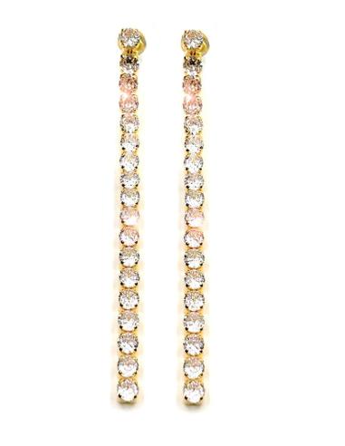 PENDIENTES DORADOS DE FIESTA CADENA CRISTAL EXTRA BRILLO