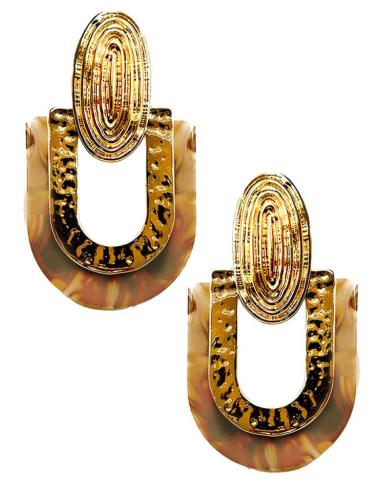 PENDIENTES LARGOS BEIGE IMITACION CAREY DISEÑO ACTUAL