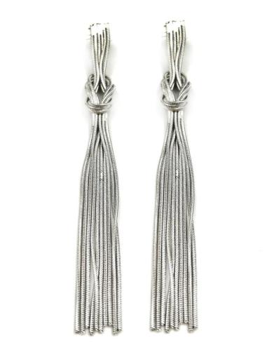 PENDIENTES PLATEADOS LARGOS XXL DE CADENITAS SUPER TENDENCIA