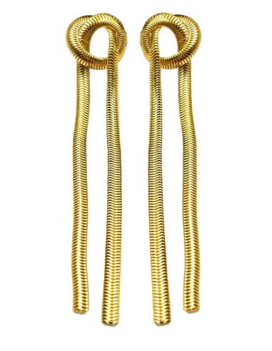 PENDIENTES DORADOS LARGOS DE CADENA PARA BODAS DE NOCHE