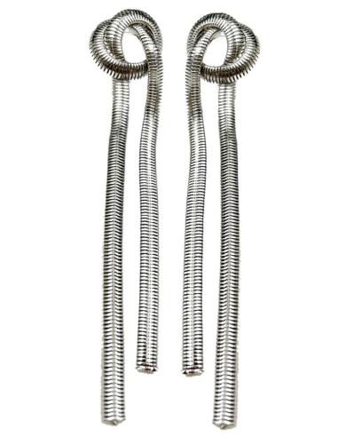 PENDIENTES PLATEADOS LARGOS DE CADENA PARA BODAS DE NOCHE