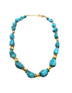 COLLARES AZUL TURQUESA CON ORIGINAL DISEÑO IRREGULAR EN PIEDRA 2