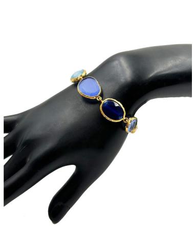 PRECIOSAS PULSERAS AZULES DE MUJER CON PIEDRAS NATURALES