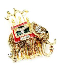 BROCHES DE MUJER DORADOS DE ELEFANTE DE CEREMONIA HINDI