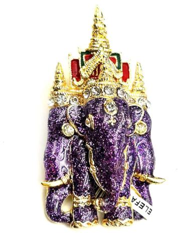 BROCHES MORADOS ELEGANTES CON ELEFANTE JOYA