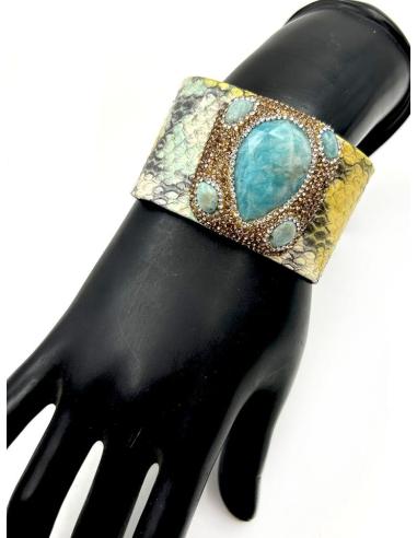 PULSERAS MULTICOLOR DE CUERO CON PIEDRA Y BONITA DECORACION