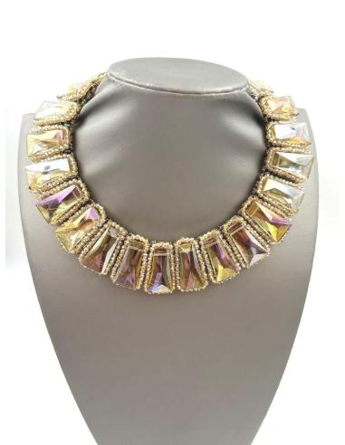 COLLARES CLEOPATRA DORADOS DE PEDRERIA TORNASOL PARA BODAS