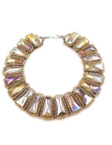 COLLARES CLEOPATRA DORADOS DE PEDRERIA TORNASOL PARA BODAS