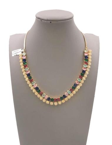 COLLARES DE PEDRERIA MULTICOLOR CON FLORECITAS DE CIRCONITAS