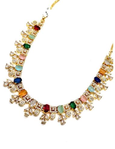 COLLAR MULTICOLOR Y CIRCONITA PARA UN LOOK DE BODA IMPECABLE