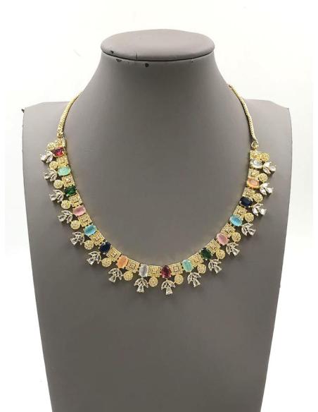 COLLAR MULTICOLOR Y CIRCONITA PARA UN LOOK DE BODA IMPECABLE