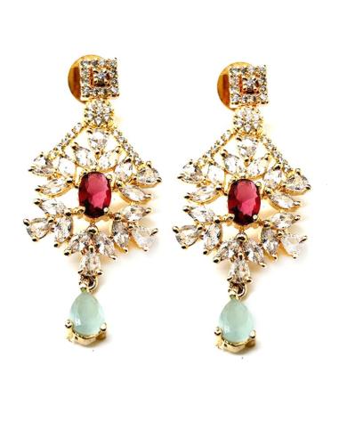 PENDIENTES MULTICOLOR LARGOS CON CIRCONITAS LOOK BODA IMPECABLE