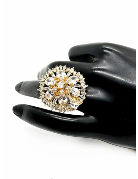 SORTIJAS ELEGANTES PARA BODAS ANILLO DE ROSETON CON CIRCON