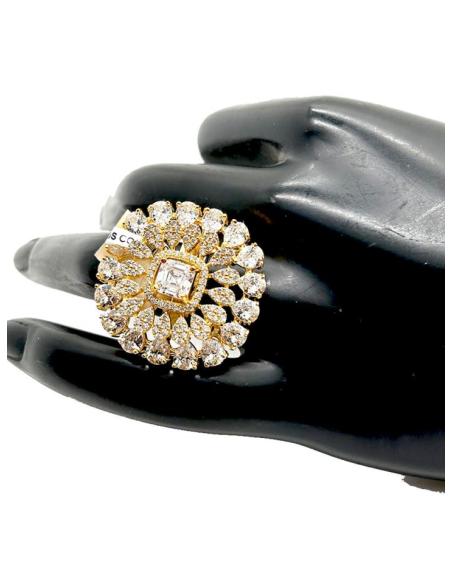 SORTIJAS ELEGANTES DE ROSETON CON FINAS CIRCONITAS