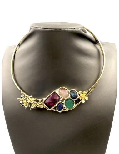 COLLARES DORADOS RIGIDOS DE BODA CON FABULOSA DECORACION