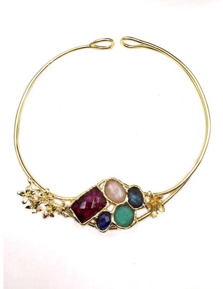 COLLARES DORADOS RIGIDOS DE BODA CON FABULOSA DECORACION
