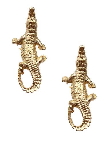 ORIGINALES PENDIENTES DORADOS DE COCODRILOS