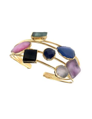 HERMOSO BRAZALETE DORADO DECORADO CON PIEDRAS