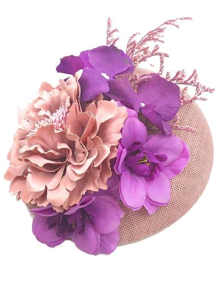 TOCADOS BODA PEQUEÑOS CON FLORES ROSAS Y MORADAS