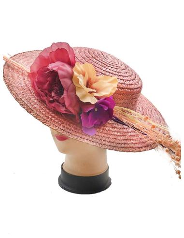 TOCADOS ROSAS PARA BODAS CANOTIER CON PRECIOSAS FLORES A TONO