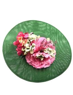 TOCADOS PARA BODAS VERDES Y FUCSIAS PARA TRAJES DE MAÑANA 2