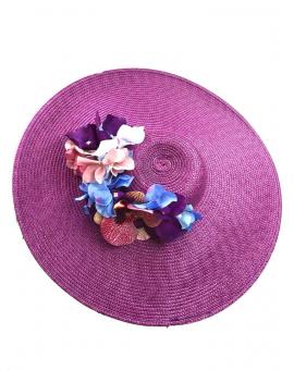 TOCADOS MORADOS PARA MADRINAS DE BODAS CON ORQUIDEA Y HORTENSIAS 2