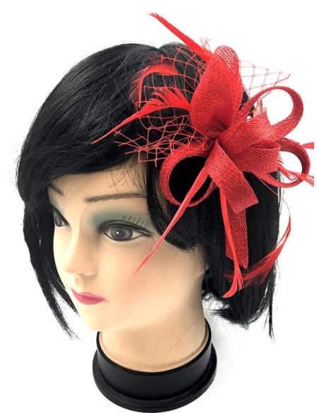 TOCADOS PEQUEÑOS ROJOS PARA MADRINAS E INVITADAS DE BODAS