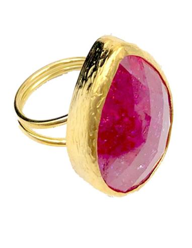 ANILLO GRANDE MUJER DE PIEDRAS CON DISEÑO DE LAGRIMA
