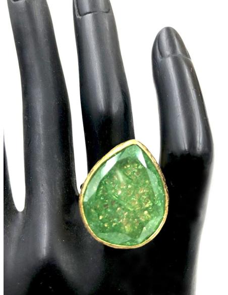 ANILLO GRANDE MUJER DE PIEDRAS CON DISEÑO DE LAGRIMA