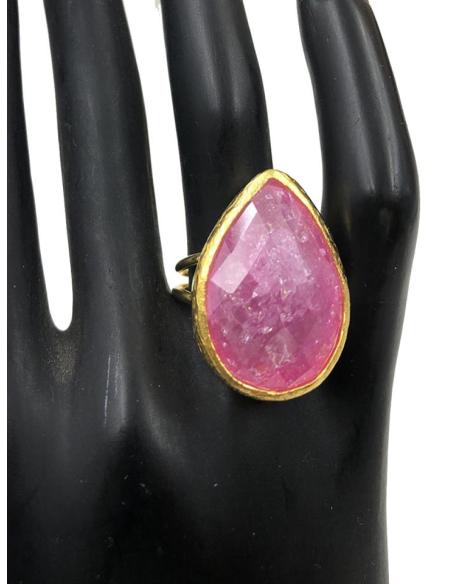 ANILLO GRANDE MUJER DE PIEDRAS CON DISEÑO DE LAGRIMA